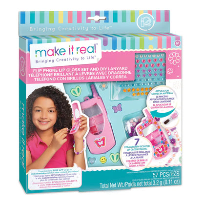 Make It Real - Flip Phone Lip Gloss Set And DIY Lanyard