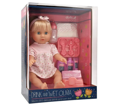 Dolls World - Drink & Wet Olivia 38cm