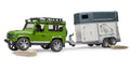 Bruder Land Rover Defender W. Horse Trailer+ Horse