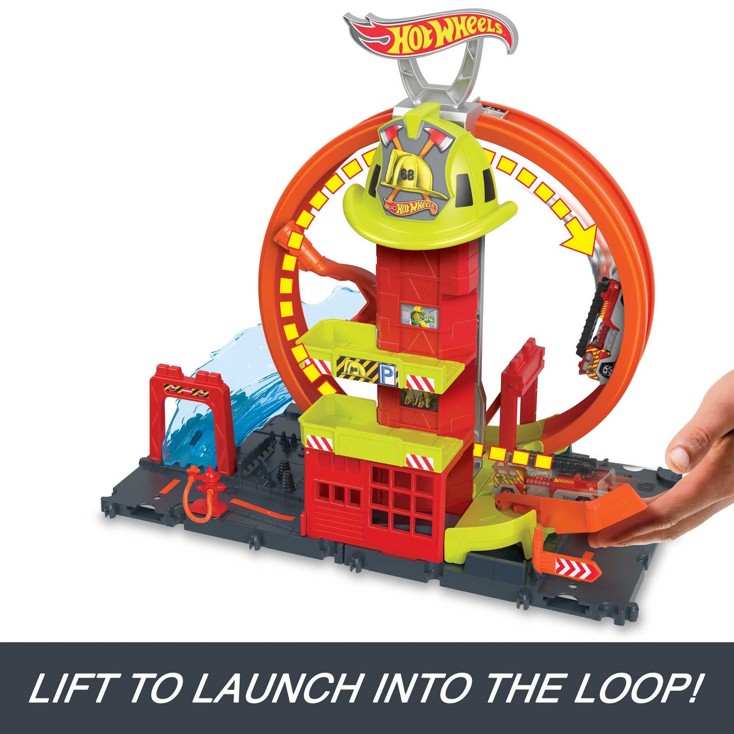 Hot Wheels - City, Super Loop Fire Station Playset