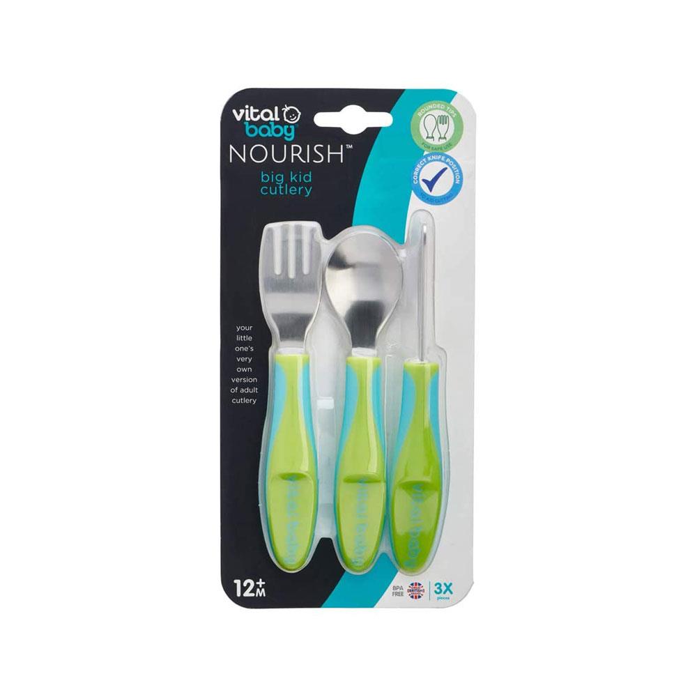 Vital Baby - nourish big kid cutlery 3pk - natural