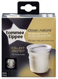 Tommee Tippee Milk Storage Pots – Set of 4 – 60 ML x4