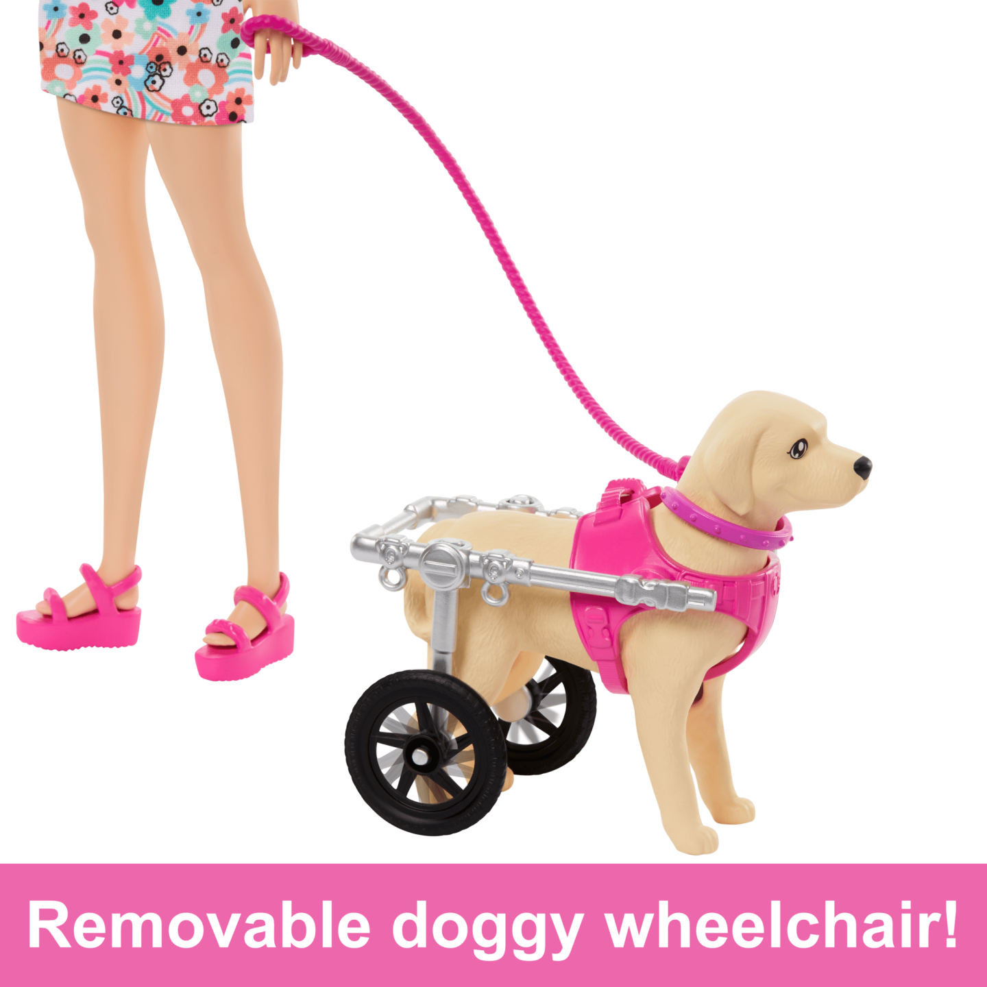 Barbie - Doll With A Toy Pup And Dog In A Wheelchair