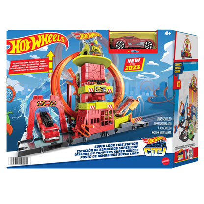 Hot Wheels - City, Super Loop Fire Station Playset