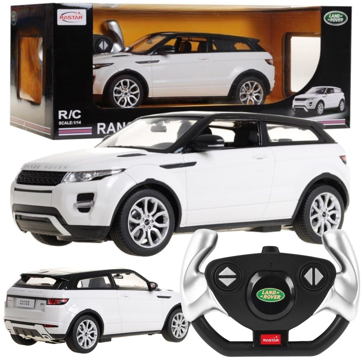 Rastar - R/C 1:14 Range Rover Evoque With Steeringwheel White