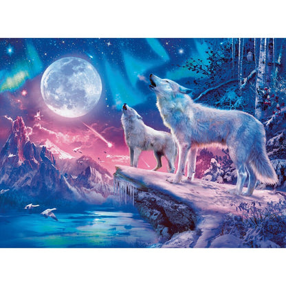 Ravensburger - Puzzle, Wolves under the Northern Lights