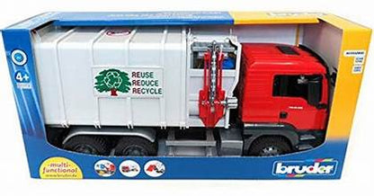 Bruder - Man TGS Side Loading Garbage Truck-Red