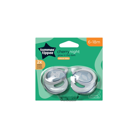 Tommee Tippee - Cherry Night, soothers latex 0-6m