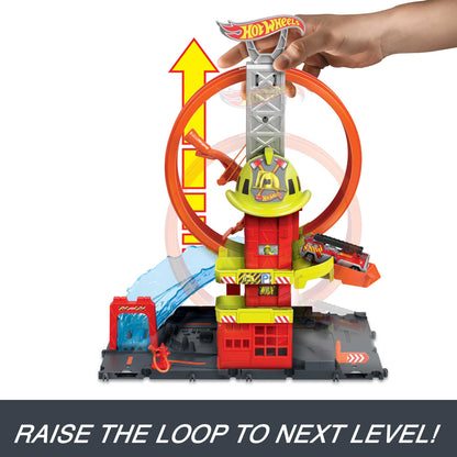 Hot Wheels - City, Super Loop Fire Station Playset