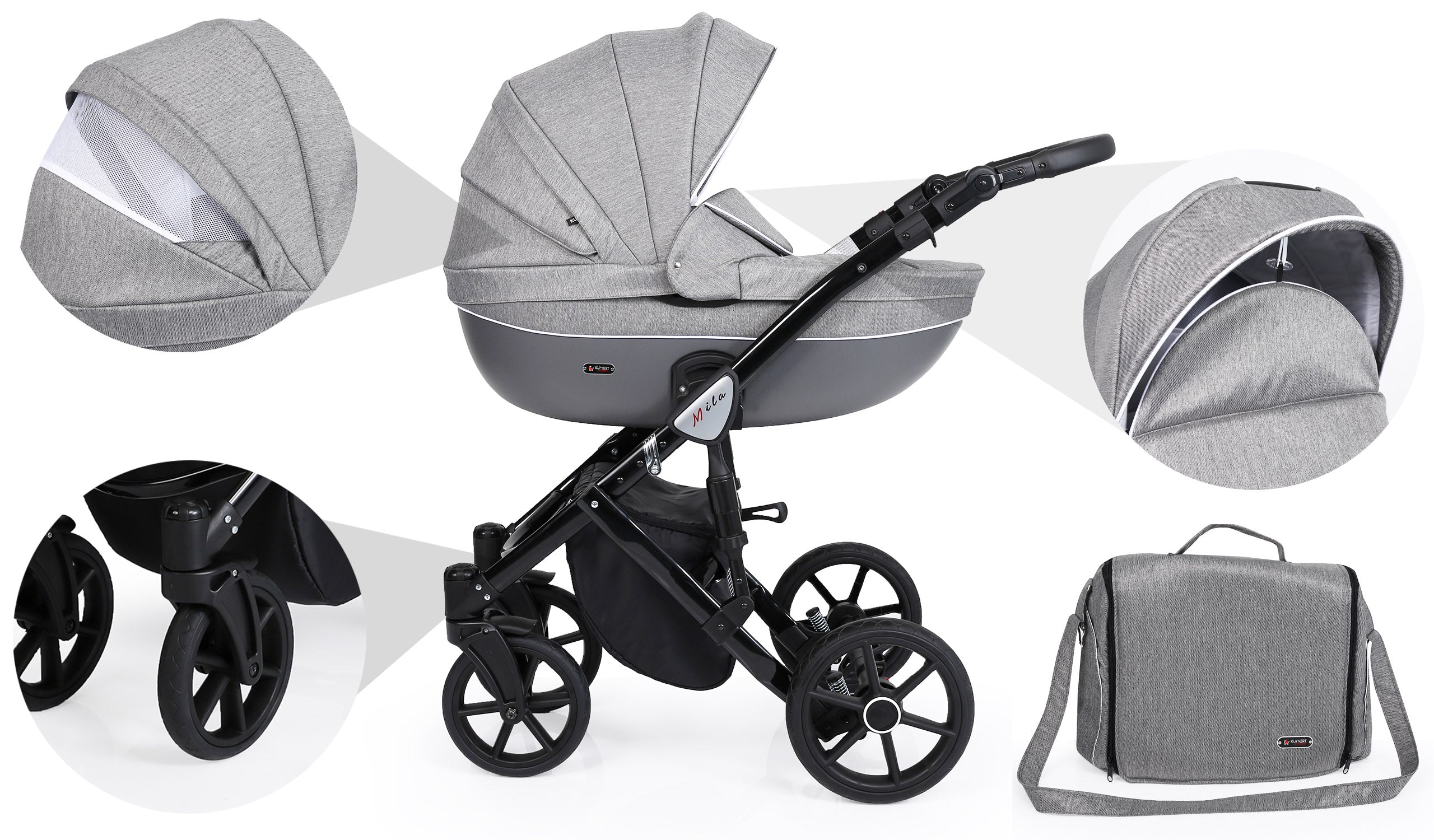 Kunert Mila (stroller + car seat + carrycot + isofix base)