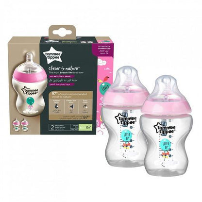 Tommee Tippee - Closer To Nature decorated feeding bottle, 260ml, Pack Of 2