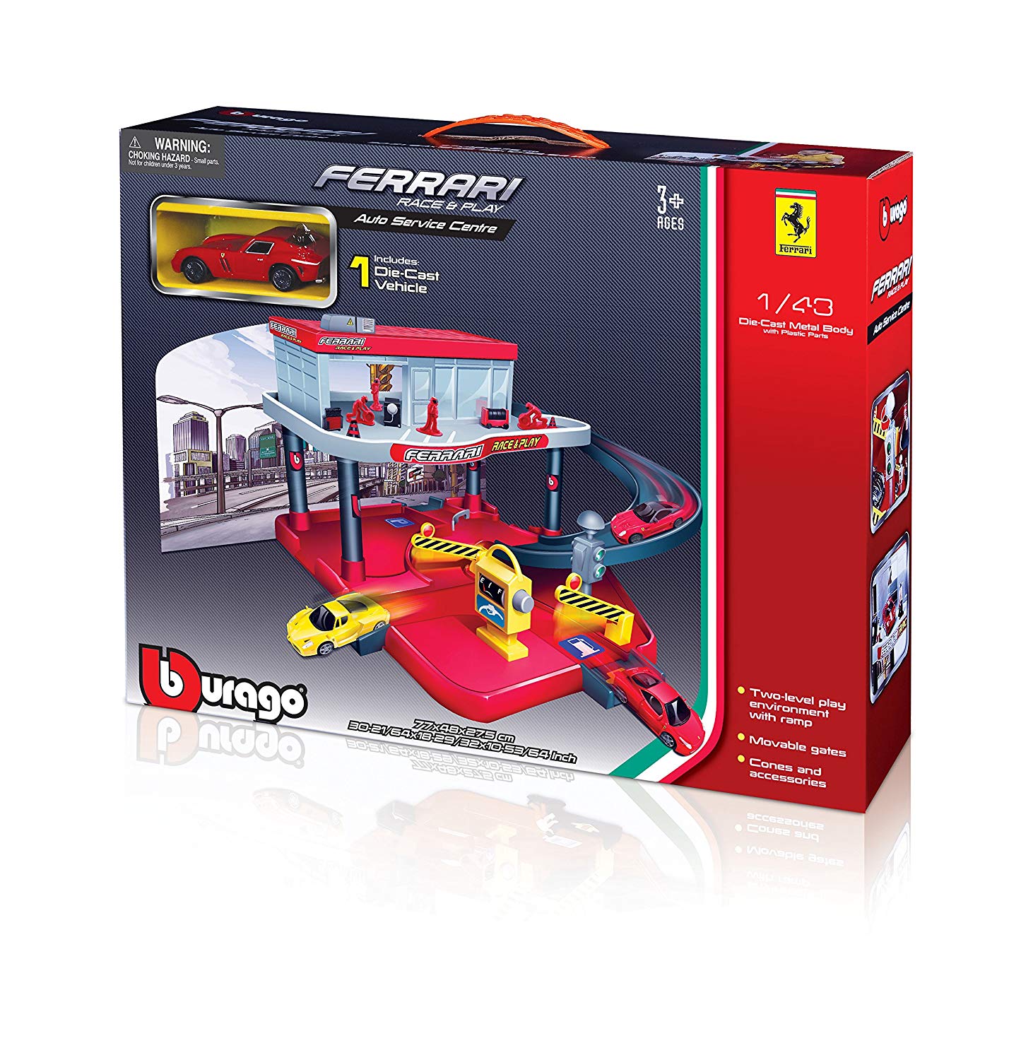 Bburago - Ferrari Race & Play Auto Service Centre with 1 Car