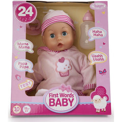 Bayer - First Words Baby 38 cm with Baby Bottle and Pacifier