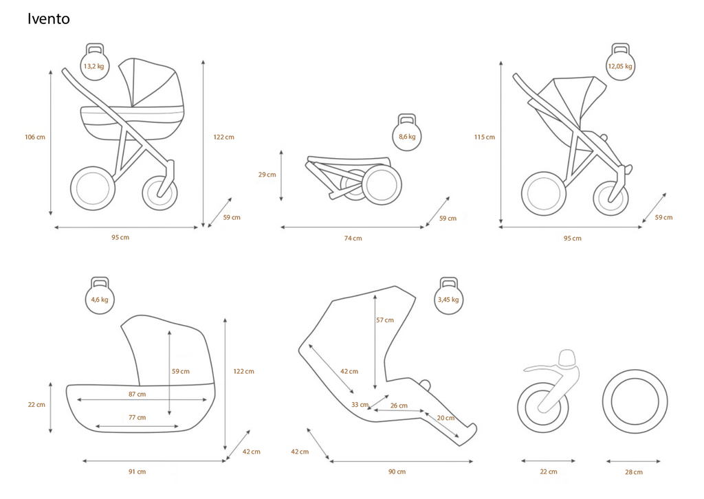 Kunert Ivento (stroller + car seat + carrycot + isofix base)