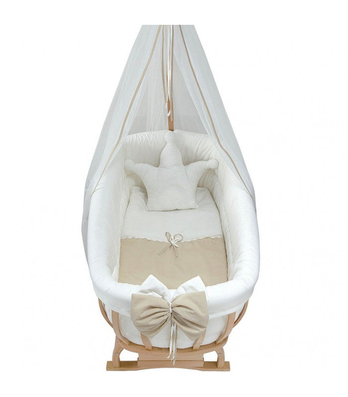 Pierre Cardin - Jinef Rocking Wooden Basket Crib with Mosquito Net