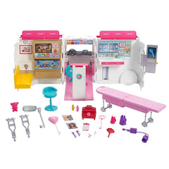Barbie Emergency Vehicle Transforms Into Care Clinic